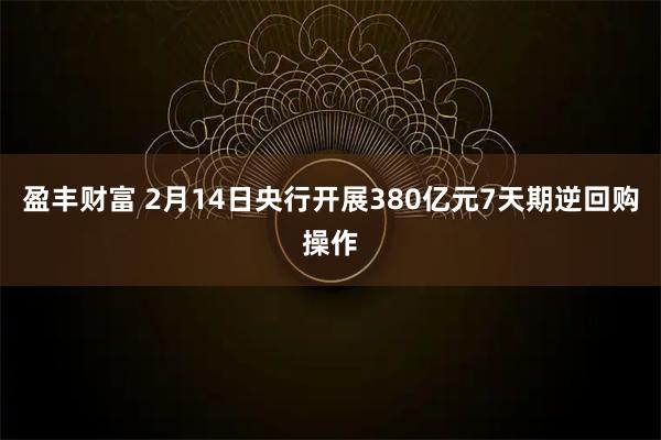 盈丰财富 2月14日央行开展380亿元7天期逆回购操作